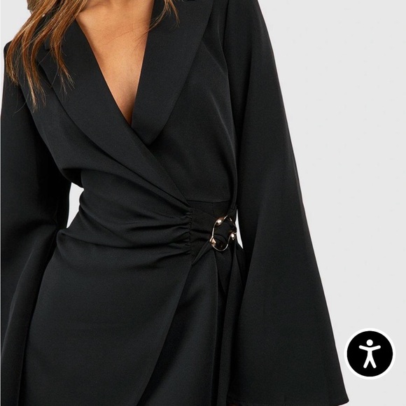 Black Wrap Blazer Romper - Picture 2 of 7
